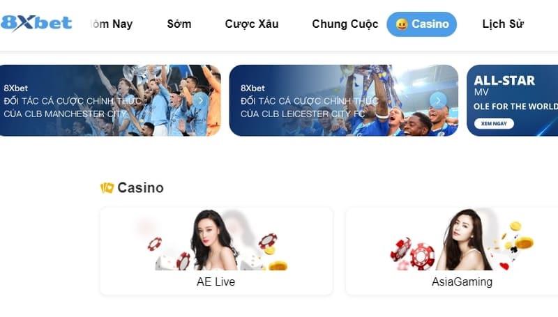 thắng Casino, Chơi Casino online uy tín, chất lượng tại 8XBet