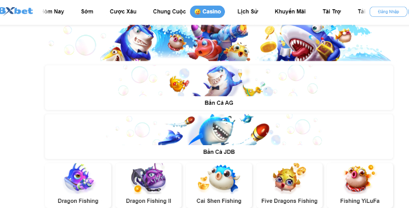 Hệ thống game bắn cá nhiều trò chơi thú vị